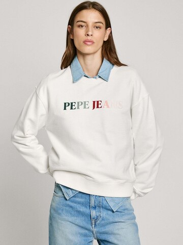Sweat-shirt 'Reagan' Pepe Jeans en blanc : devant