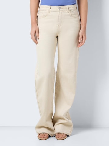 Noisy may Wide leg Jeans 'YOLANDA' in Beige: front