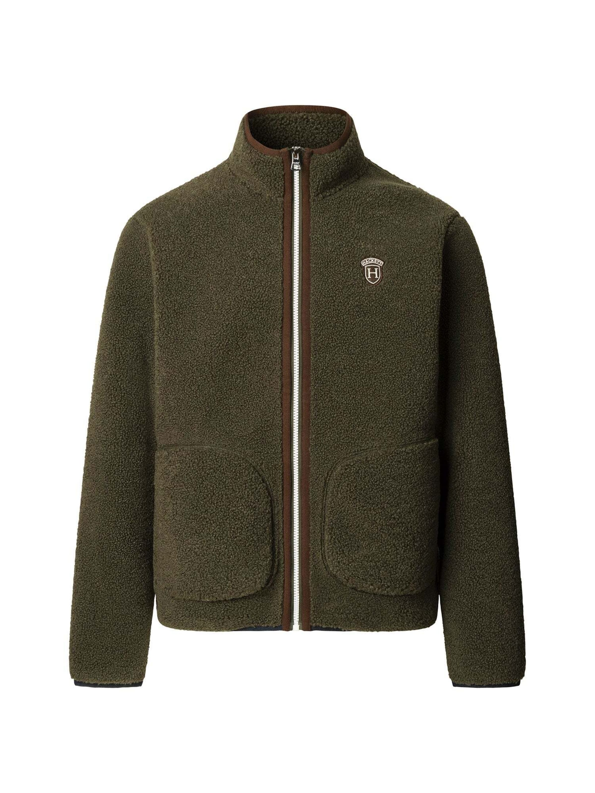 Giacca di pile 'HERITAGE BADGE' di Hackett London in verde: frontale