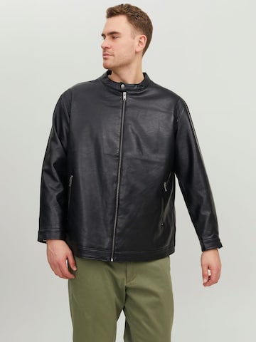 Veste mi-saison Jack & Jones Plus en noir : devant