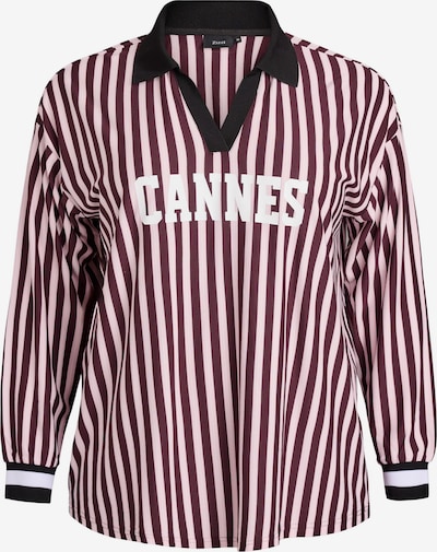 Zizzi Majica 'Mfalka' u crvena / pastelno crvena / bijela, Pregled proizvoda