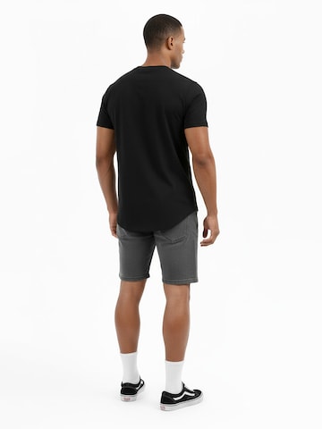 SIXLAB Shirt 'Round T-Shirt' in Black