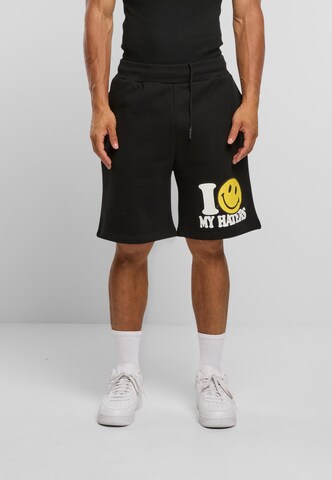 Regular Pantalon 'Smiley Haters' MARKET en noir : devant