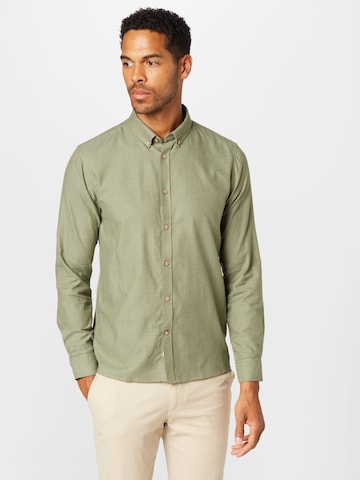 !Solid Regular fit Button Up Shirt 'Pete' in Green: front