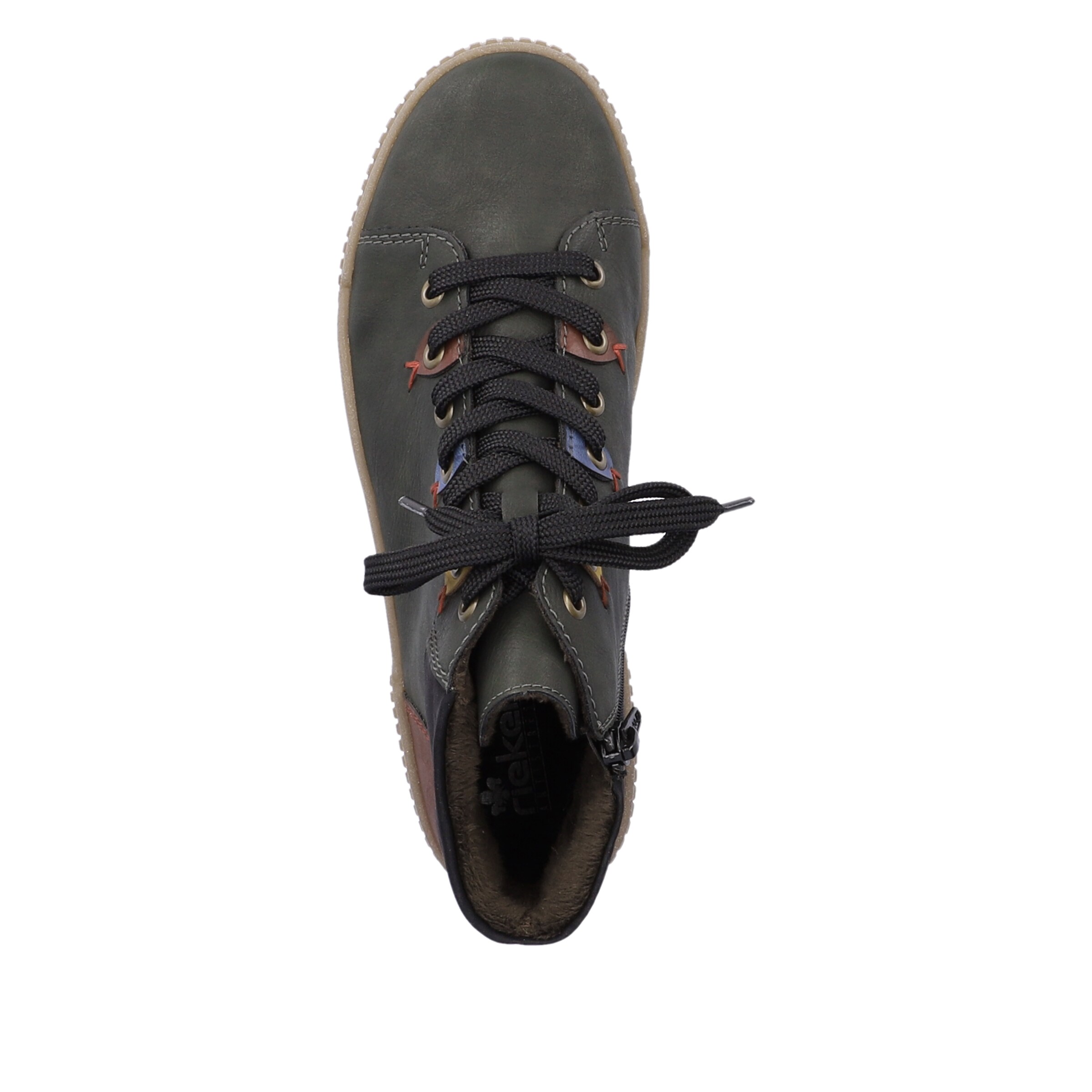 Rieker Lace-Up Ankle Boots in Green