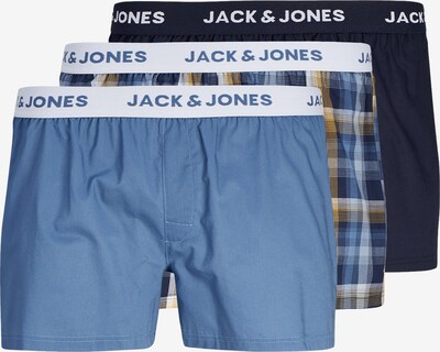 JACK & JONES Boxers 'LOGAN' en sable / bleu marine / bleu-gris / blanc, Vue avec produit