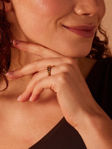 Bague 'Glitzerndes Basic' Lucardi en or : devant