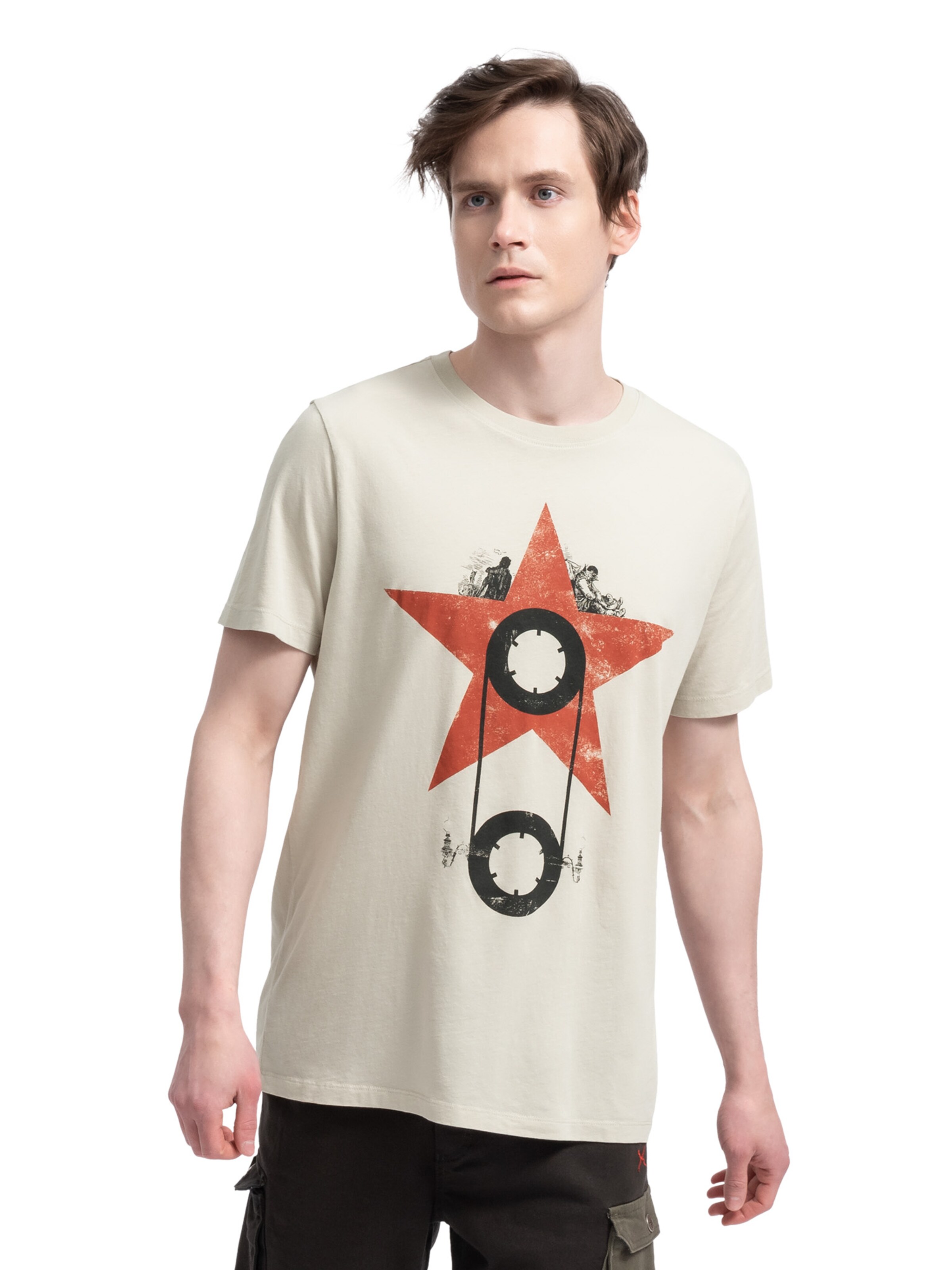 T-Shirt 'On The Stars' Kaft en beige : devant