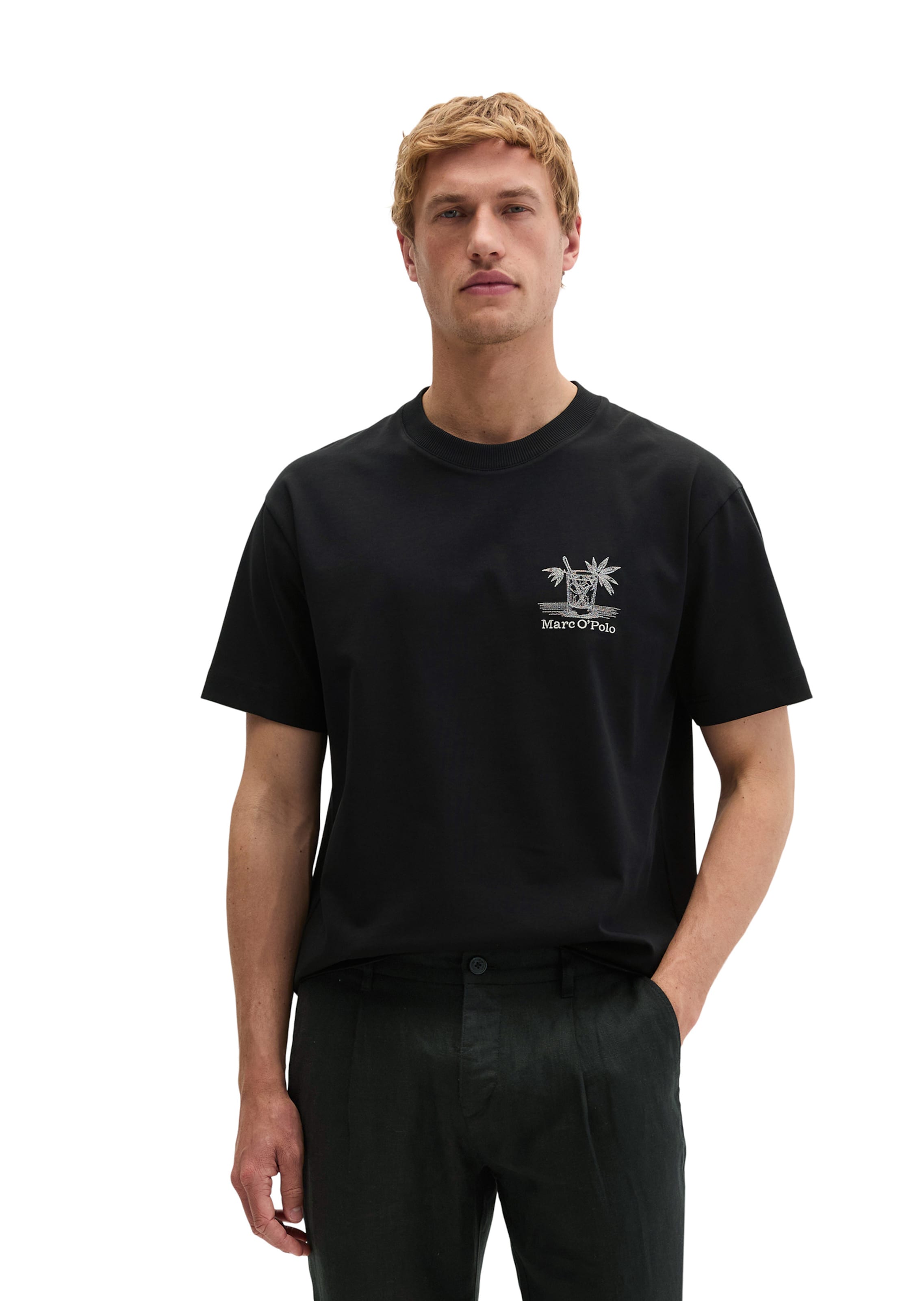 T-Shirt Marc O'Polo en noir : devant