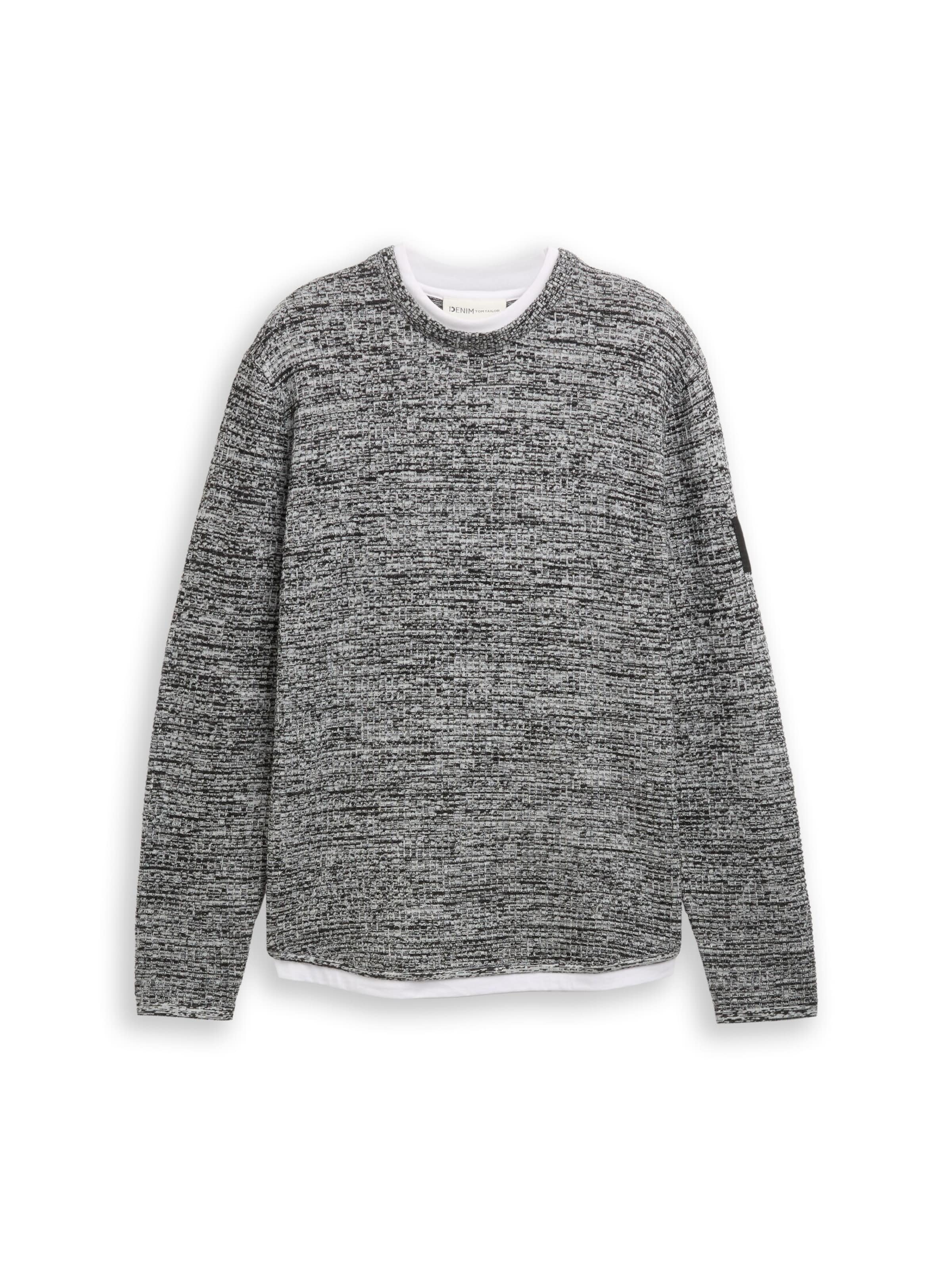 Pull-over TOM TAILOR DENIM en gris : devant