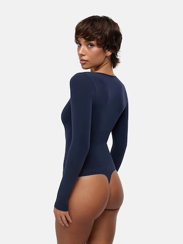 cfab - Body moldeador 'Clean Longsleeve Squareneck Sculpting Bodysuit with String' en azul