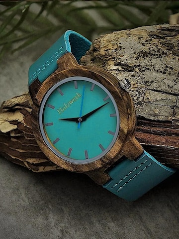 Holzwerk - Reloj analógico 'KAHLA' en azul