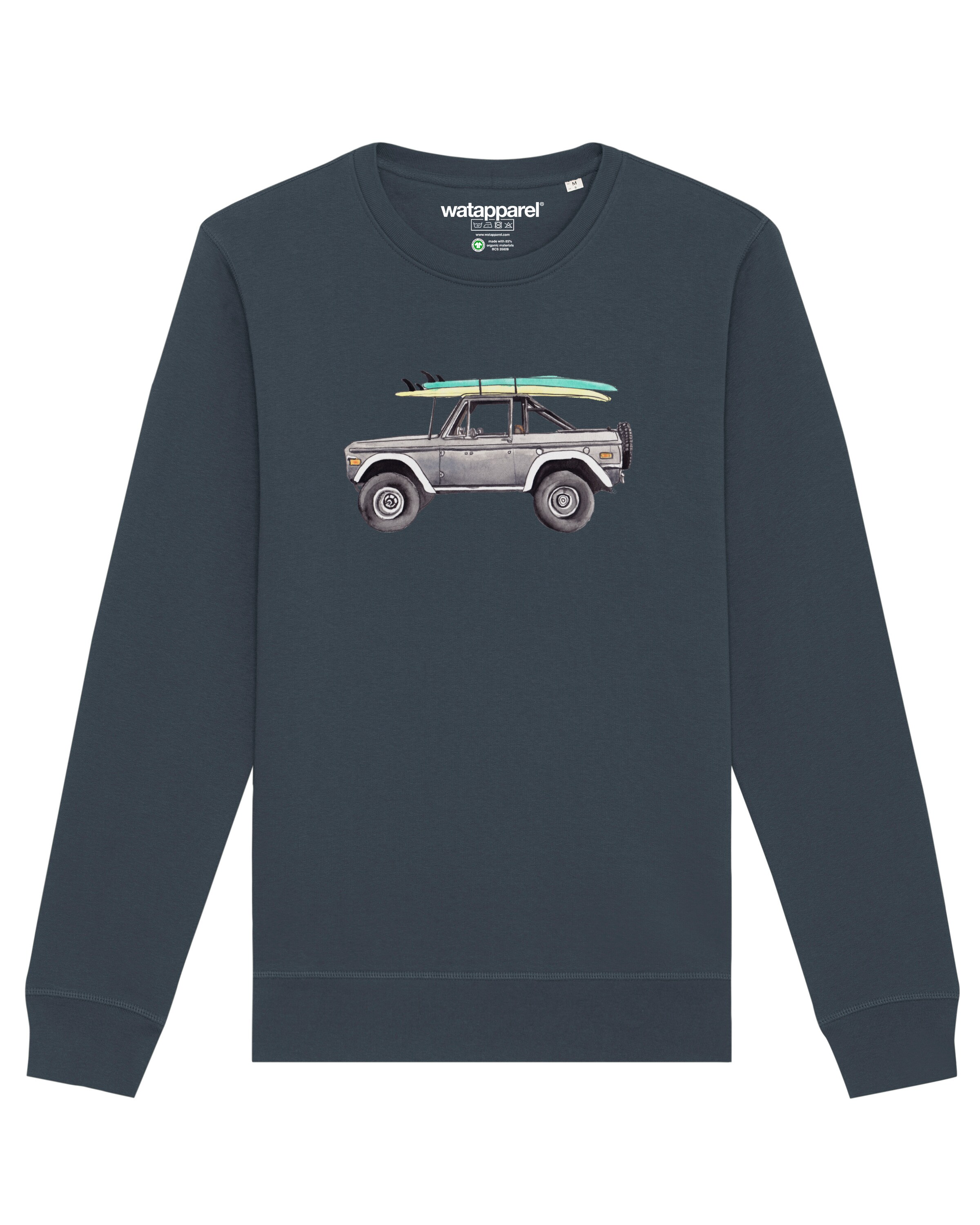 Felpa ' Surf Pickup ' di Watapparel in grigio: frontale