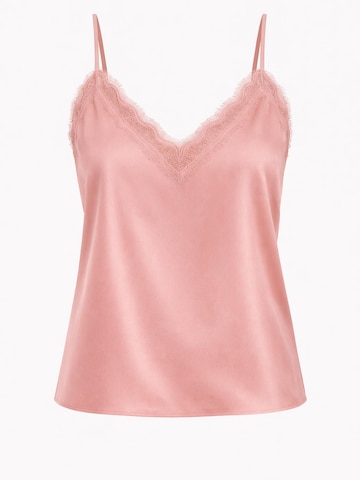 Worldclassca Top 'Spaghetti Lace Trim Top' in Pink: front