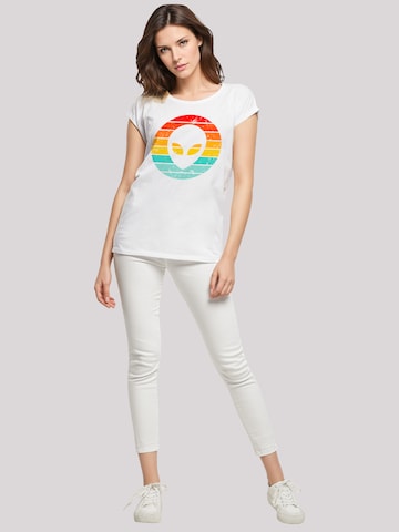 F4NT4STIC Shirt 'Alien Retro Sonnenuntergang' in White