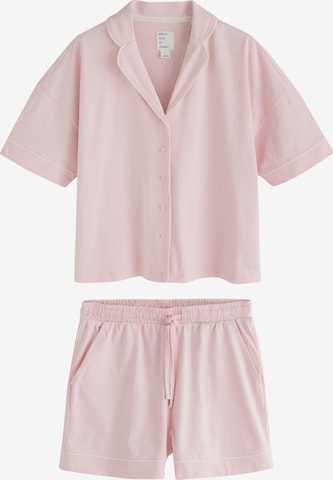 Pantaloni scurți de la Next pe roz: față