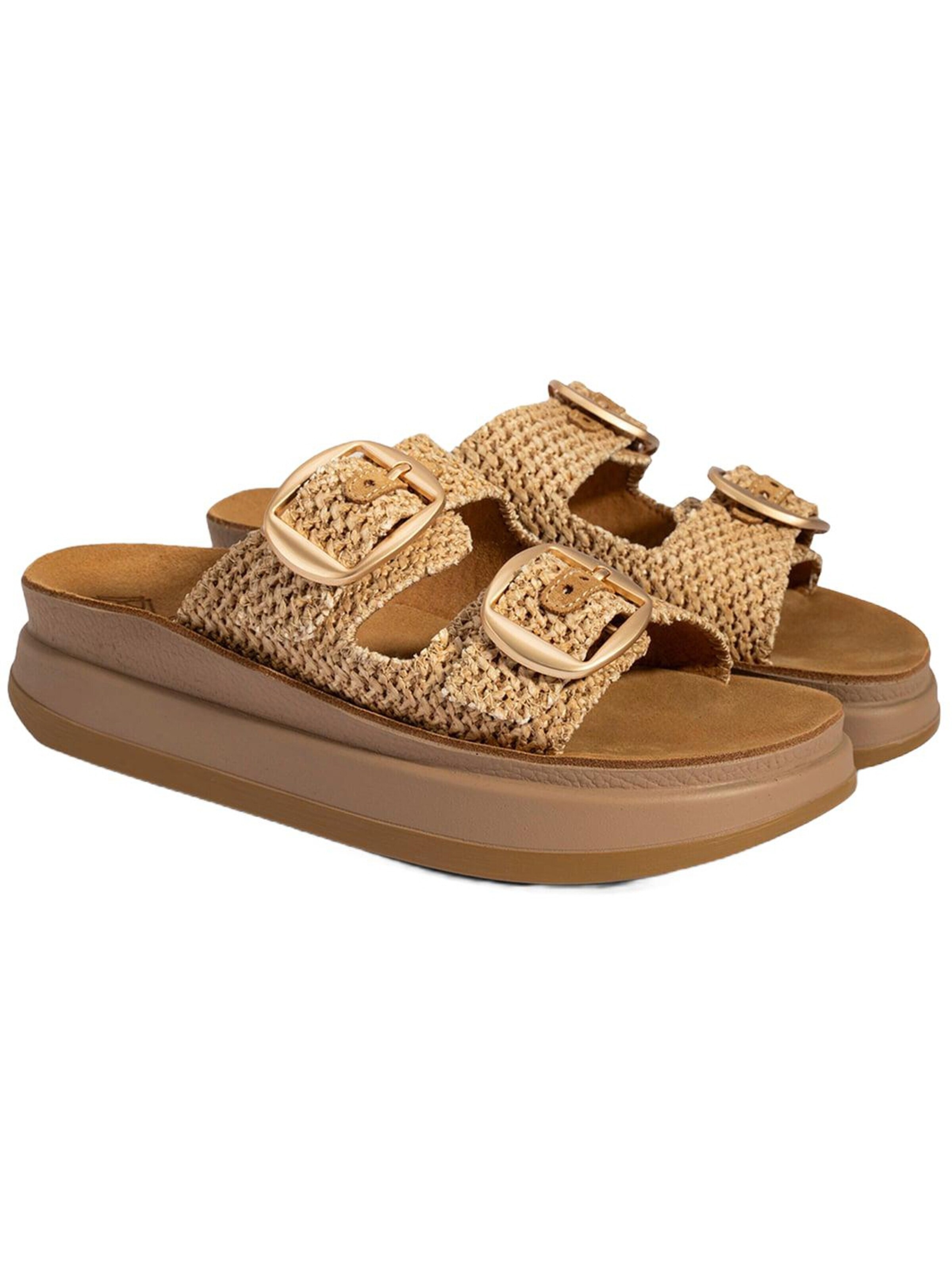 Desa Slipper 'Keilrutschen' in Beige: front