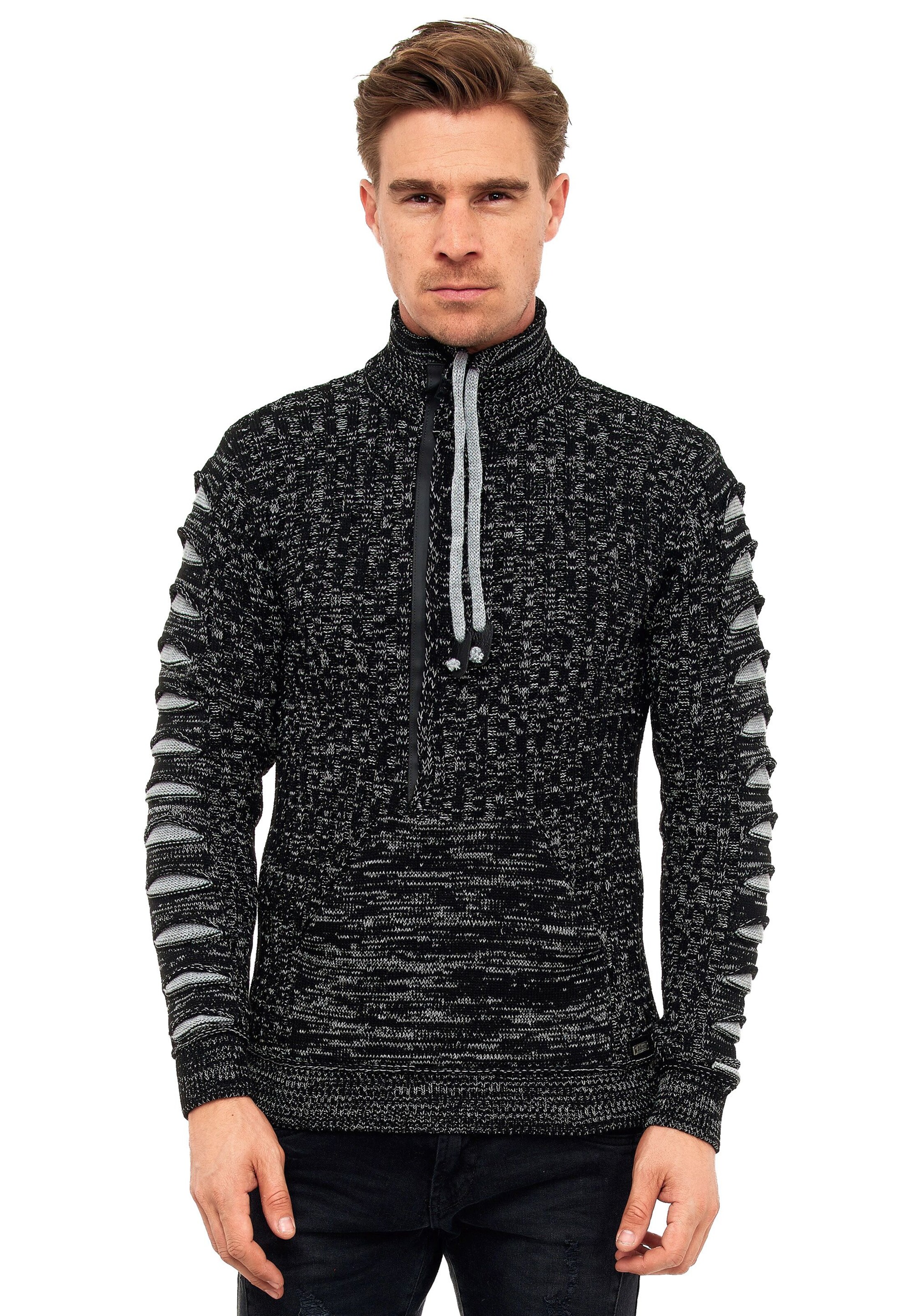Rusty Neal Pullover in Schwarz: Vorderseite