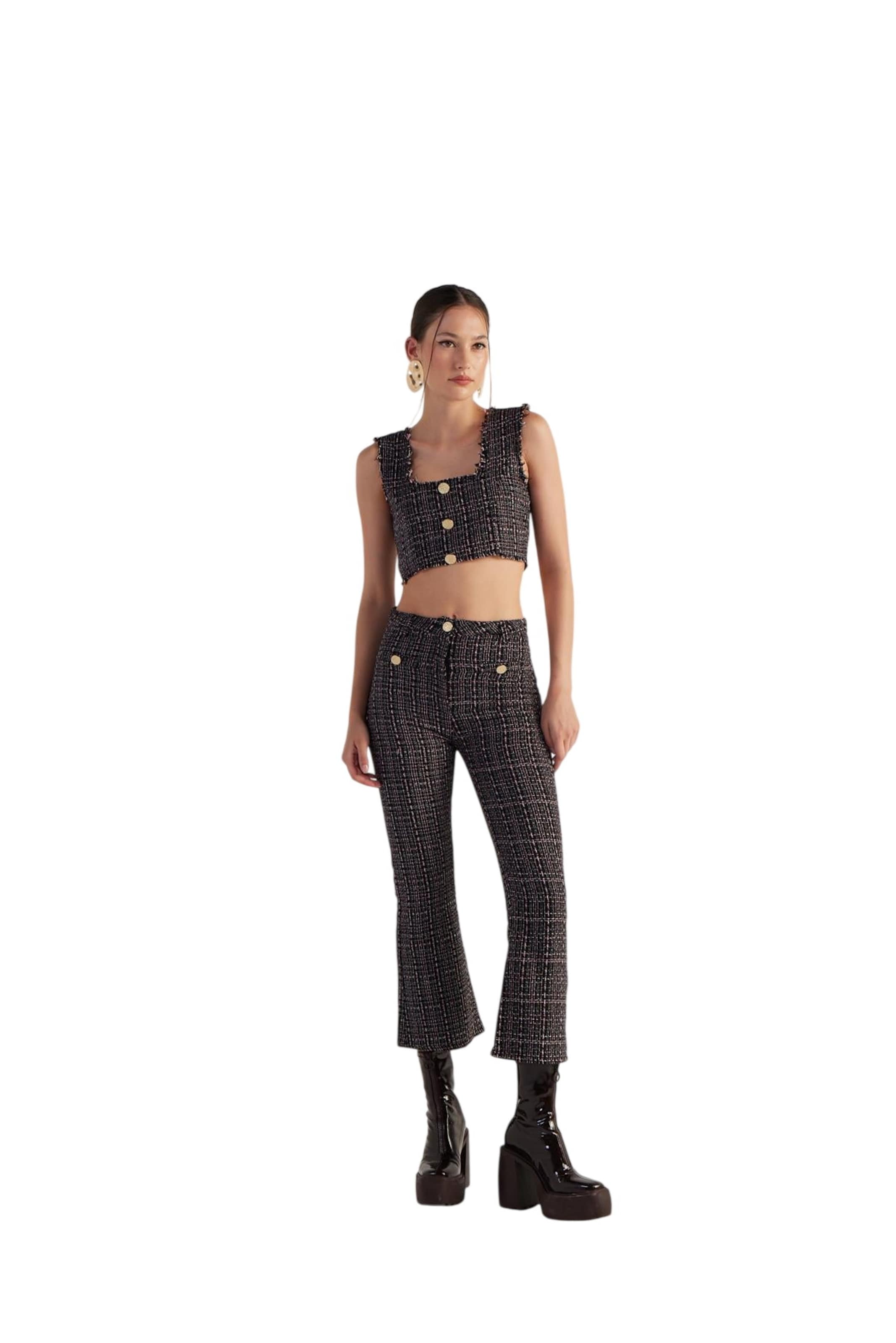 HOLLY LOLLY Flared Hose in Schwarz: Vorderseite