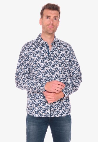 Le Temps Des Cerises Regular Fit Hemd 'Juna' in Blau: Vorderseite