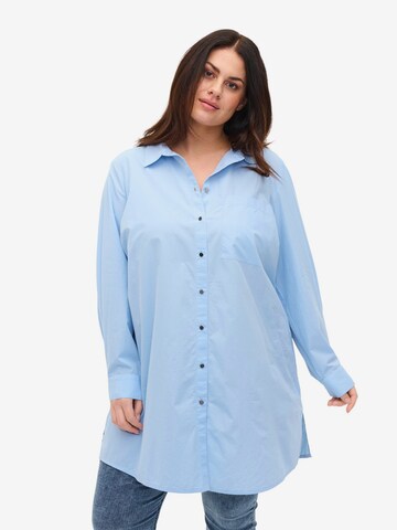 Camicia da donna 'XWENICE' di Zizzi in blu: frontale