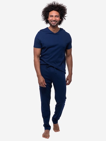 Mey Pyjama kurz 'Solid Night' in Blau