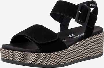 REMONTE Strap Sandals in Black: front