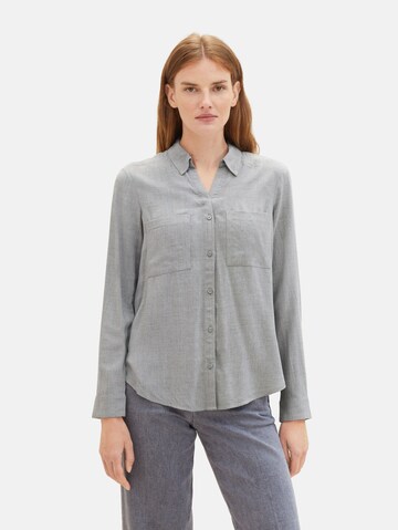 TOM TAILOR Blouse in Grijs: voorkant