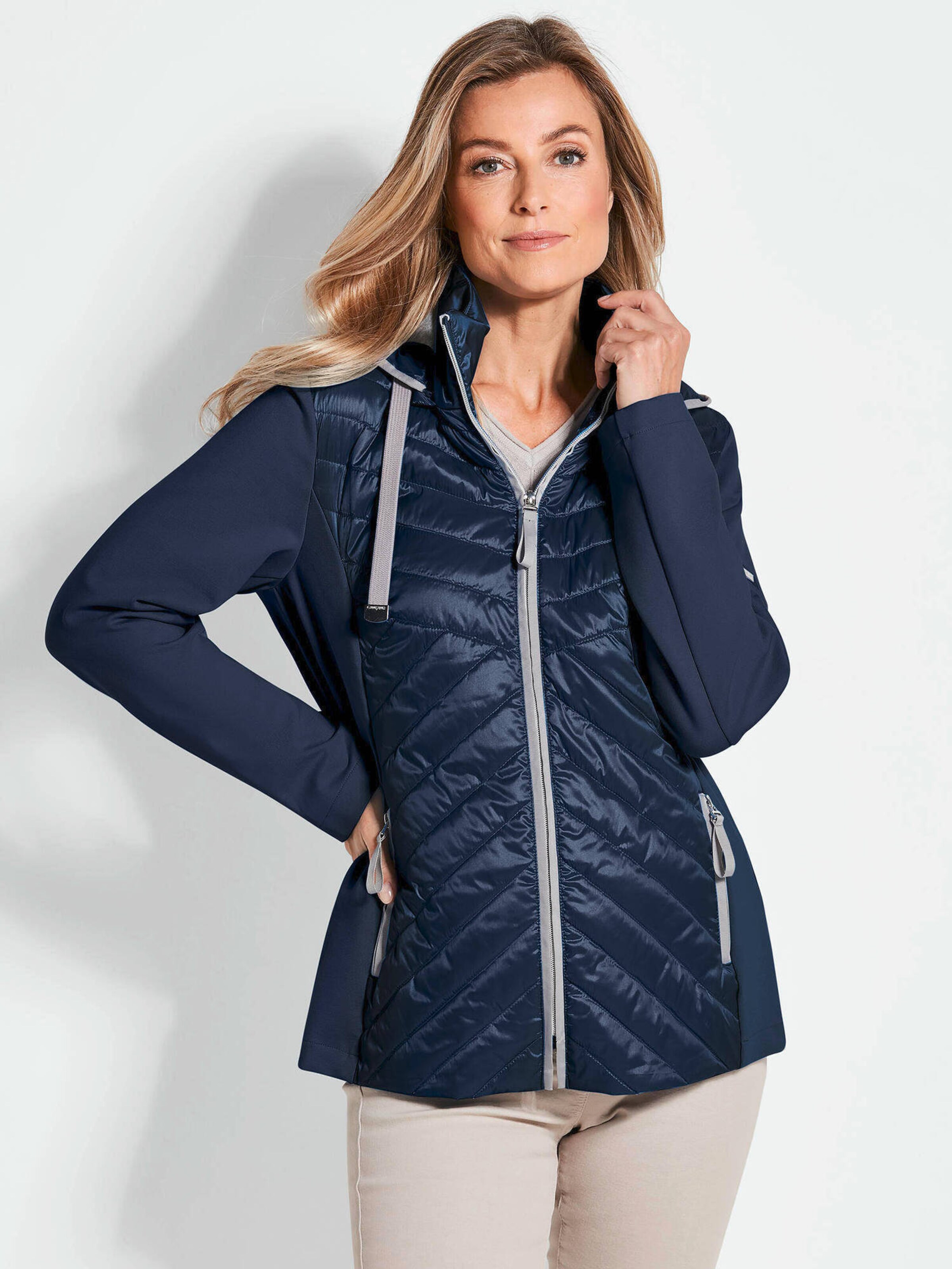 Goldner Jacke in Blau: Vorderseite