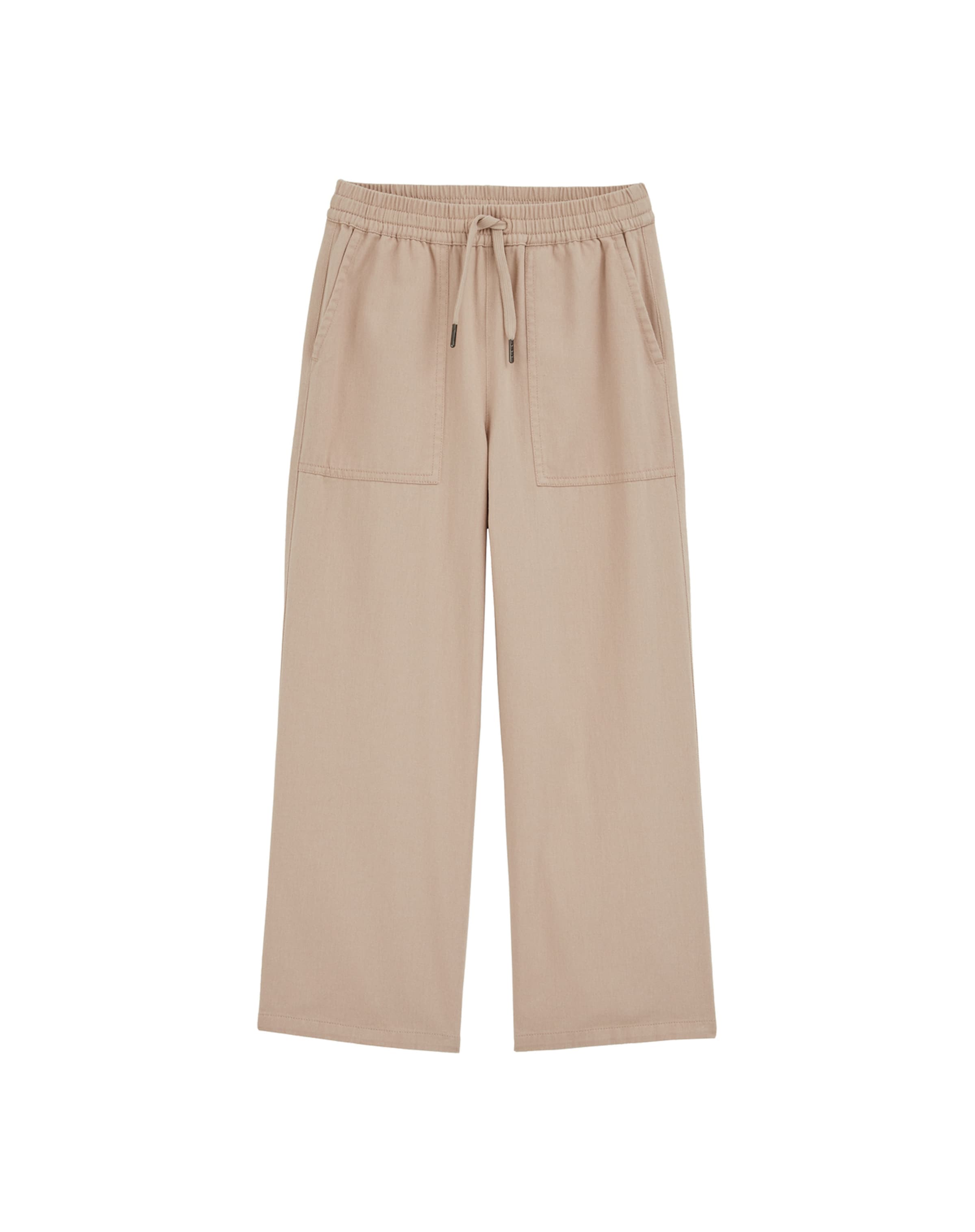 WE Fashion Szeroka nogawka Spodnie w kolorze beżowy: przód