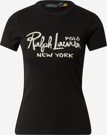 Tricou de la Polo Ralph Lauren pe negru: față