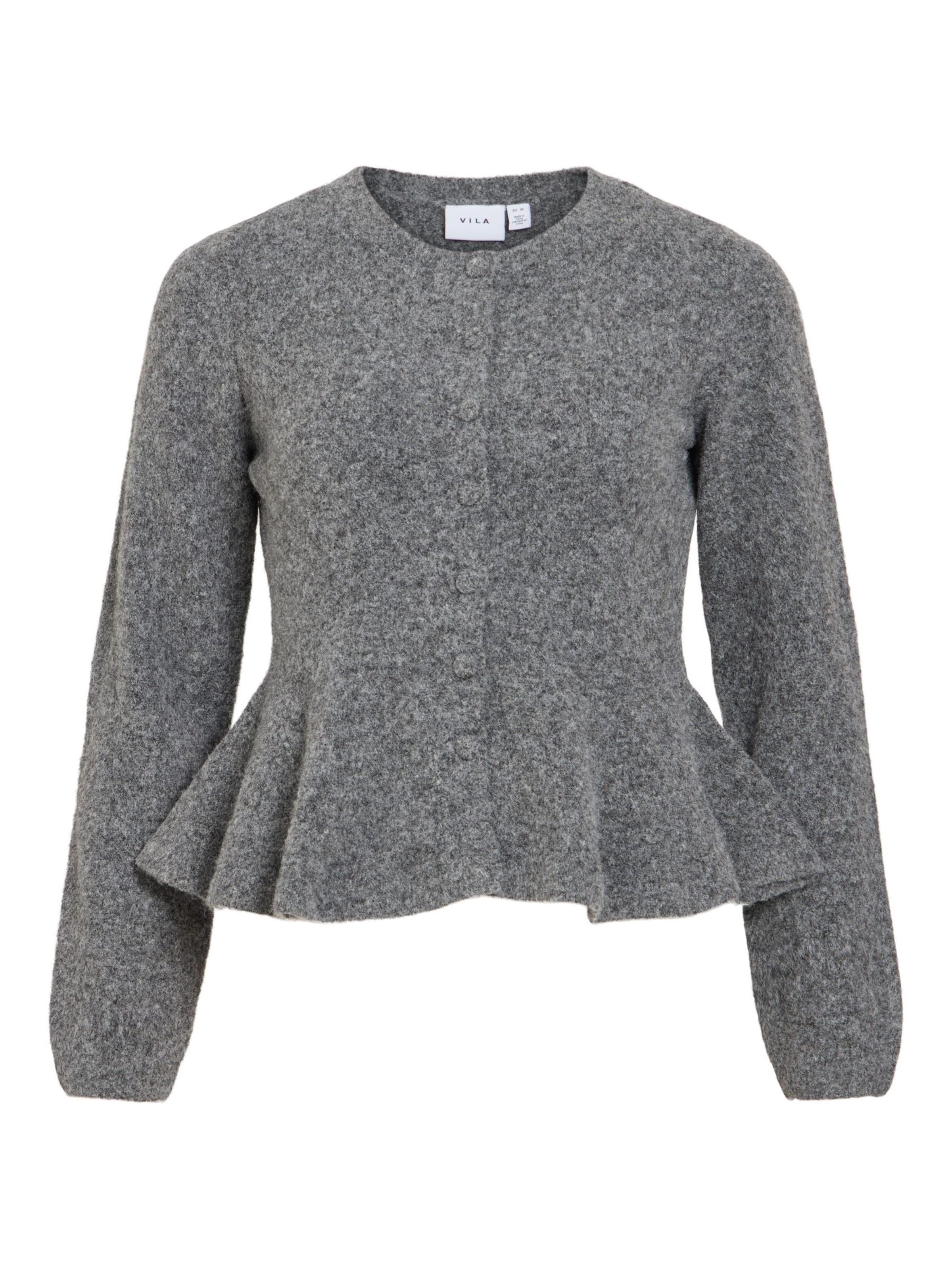 VILA Strickjacke 'VILuna' in Grau: Vorderseite