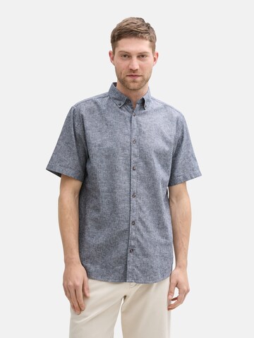 Coupe regular Chemise TOM TAILOR en bleu : devant