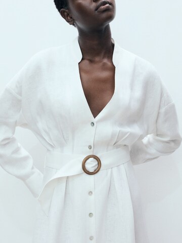 MANGO Shirt dress 'FER' in White