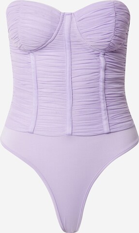 Shirtbody Misspap en violet : devant