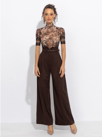 JIORO Blusenbody 'MIDNIGHT BUTTERFLIES' in Schwarz