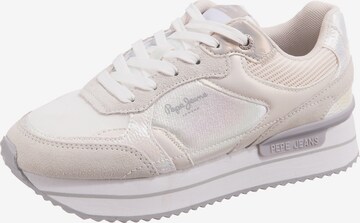 Baskets basses ' Rusper Pearl' Pepe Jeans en beige : devant