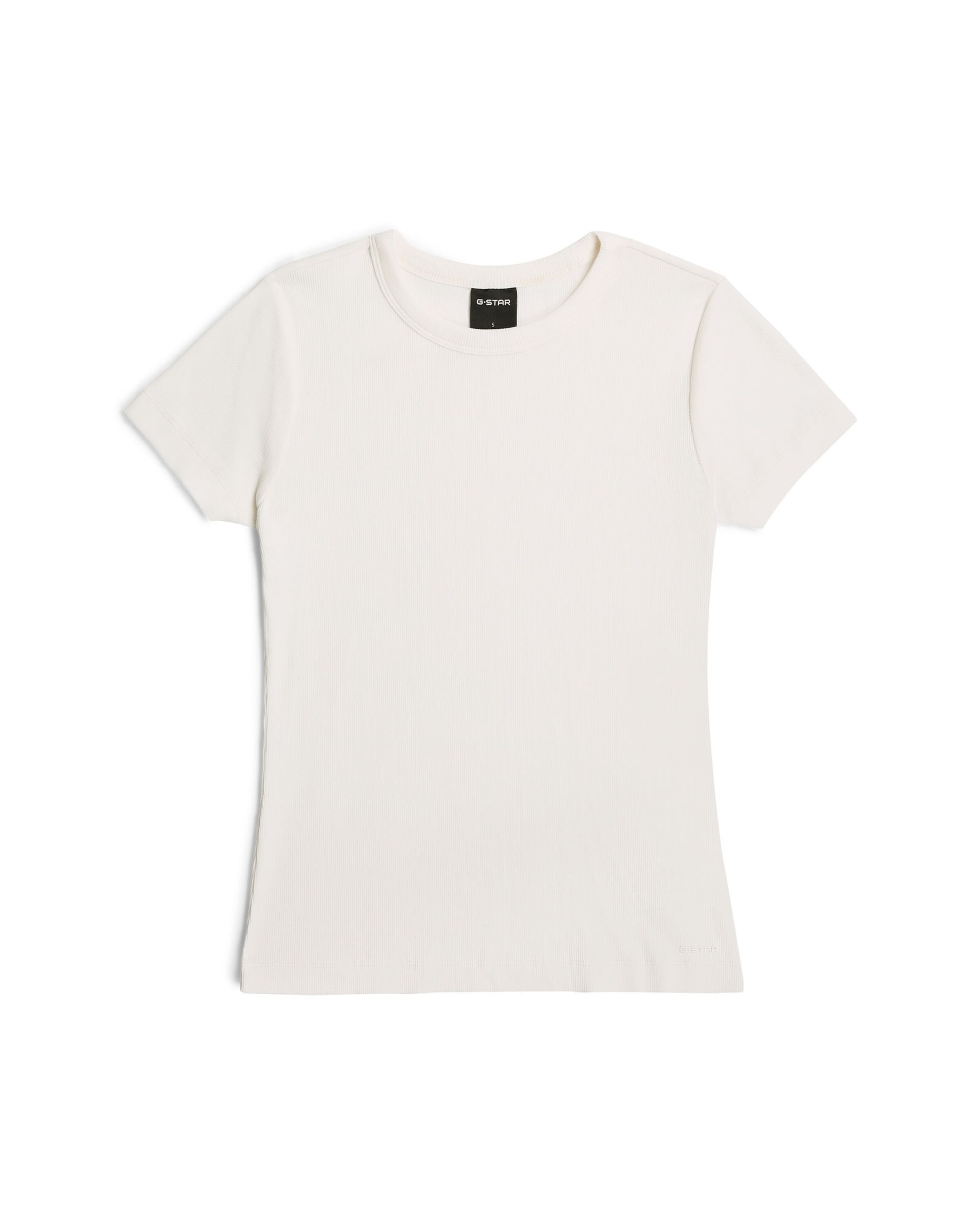 G-STAR Shirt 'Slim Rib T-Shirt' in White: front