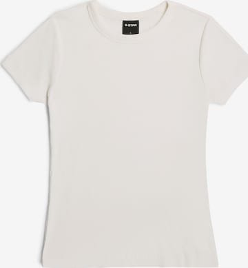 G-STAR Shirt 'Slim Rib T-Shirt' in White: front