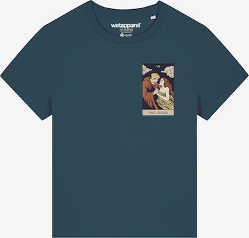Maglietta 'Tarot The Lovers' di Watapparel in verde: frontale
