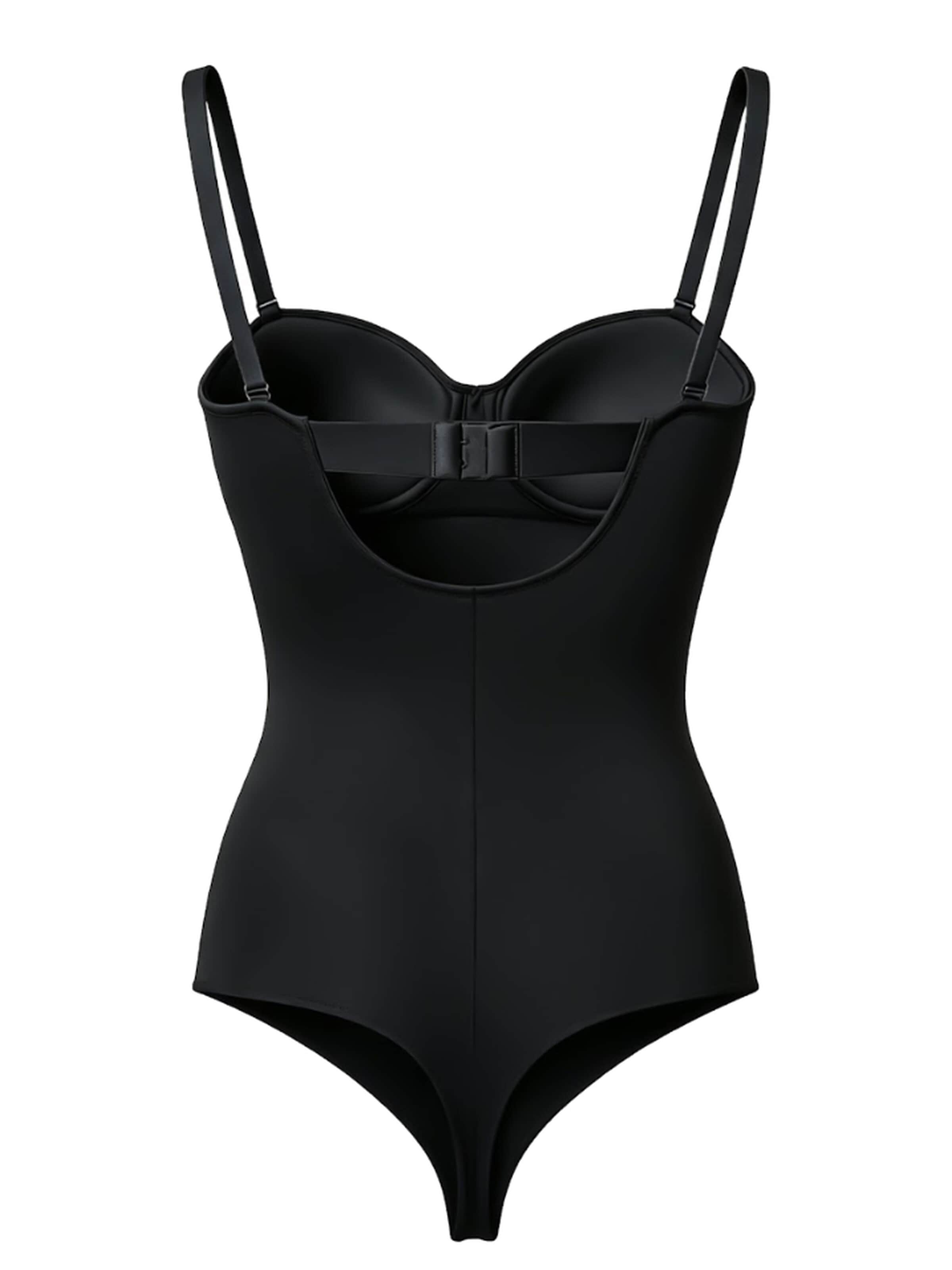 cfab - Body moldeador 'Push-Up Bodysuit mit String' en negro