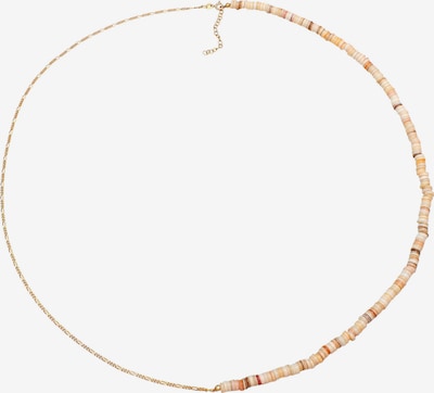 ELLI Kette 'Heishi Beads' in hellbeige / braun / gold / rot, Produktansicht