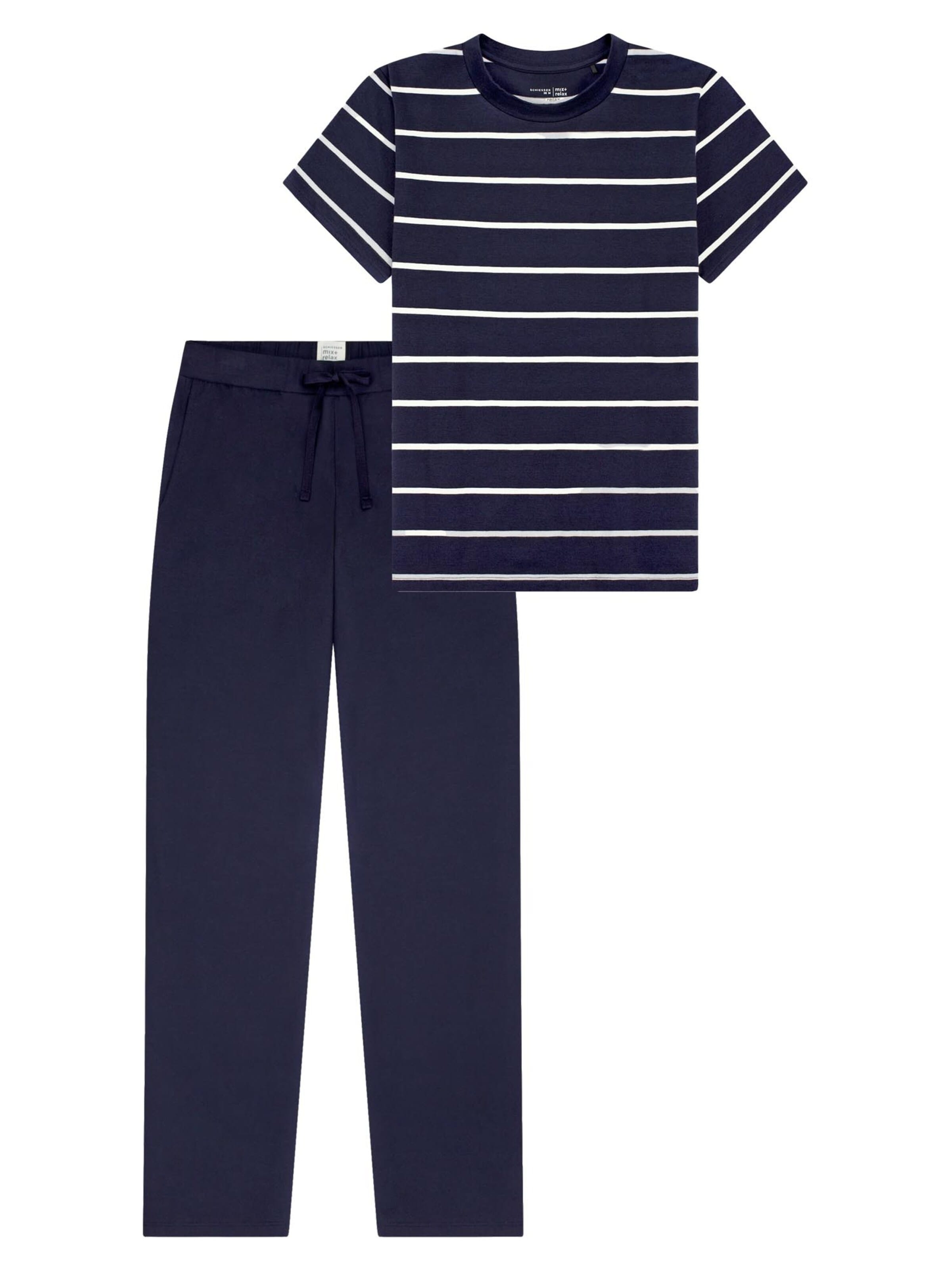 SCHIESSER Pajama 'Mix & Relax' in Blue: front