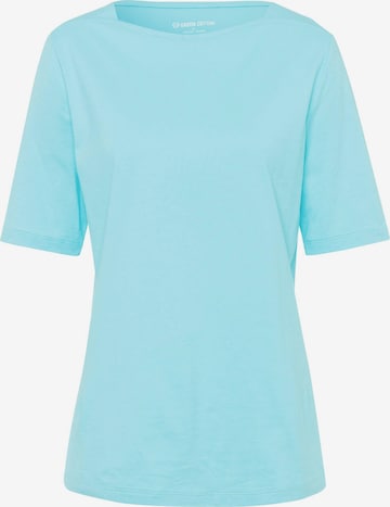 Green Cotton T-Shirt in Blau: predná strana