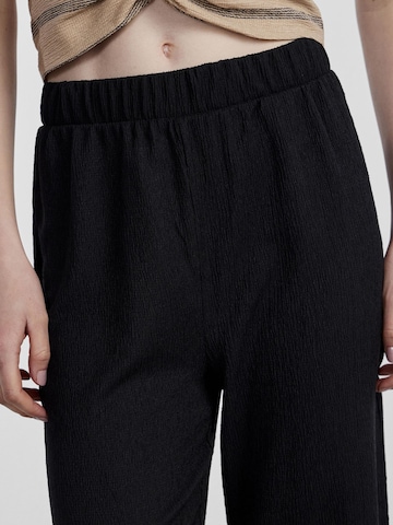 PIECES Wide leg Pants 'Luna' in Black