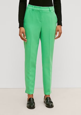 Coupe slim Pantalon à plis COMMA en vert