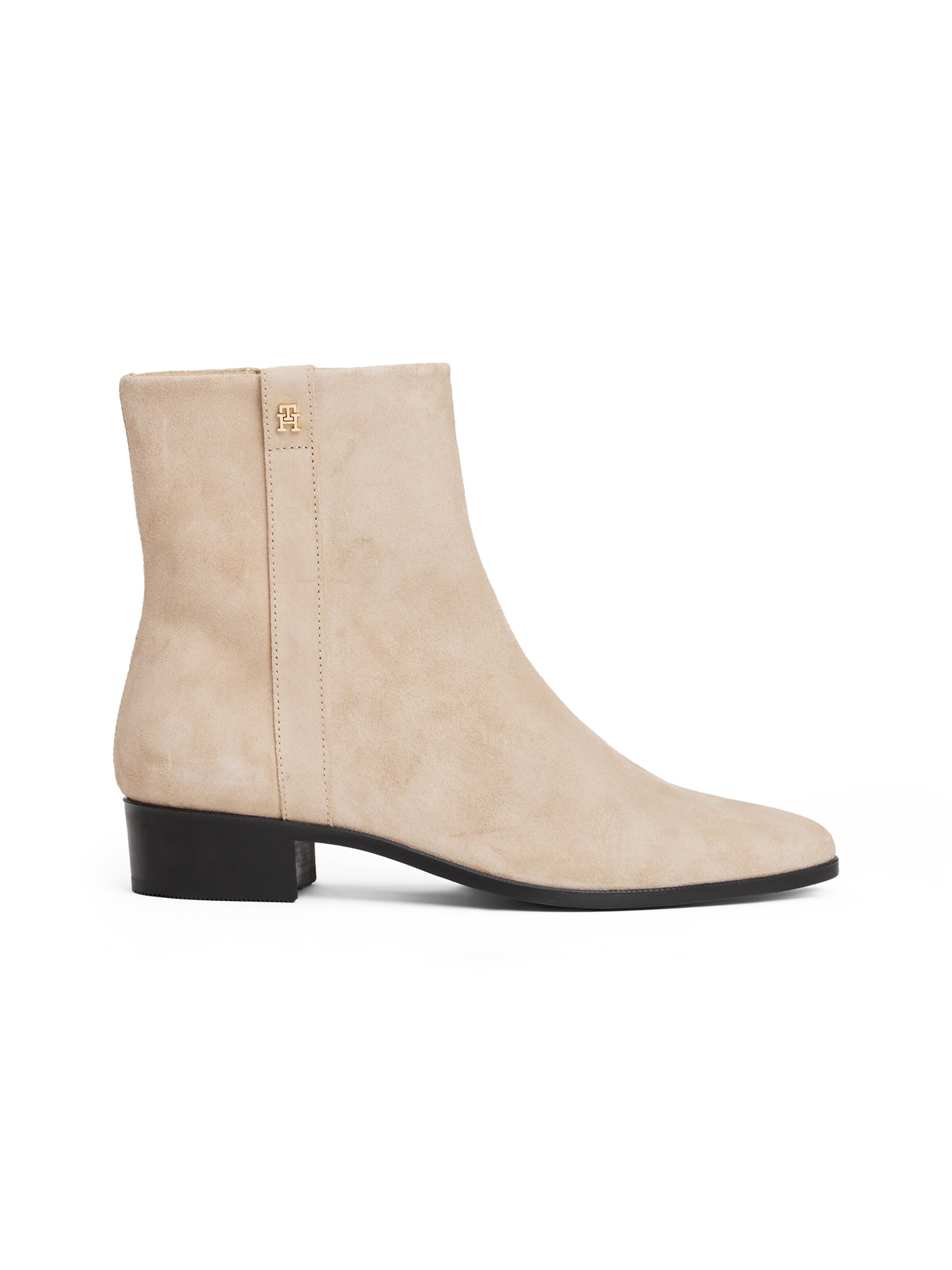 TOMMY HILFIGER Enkellaarsjes in Beige