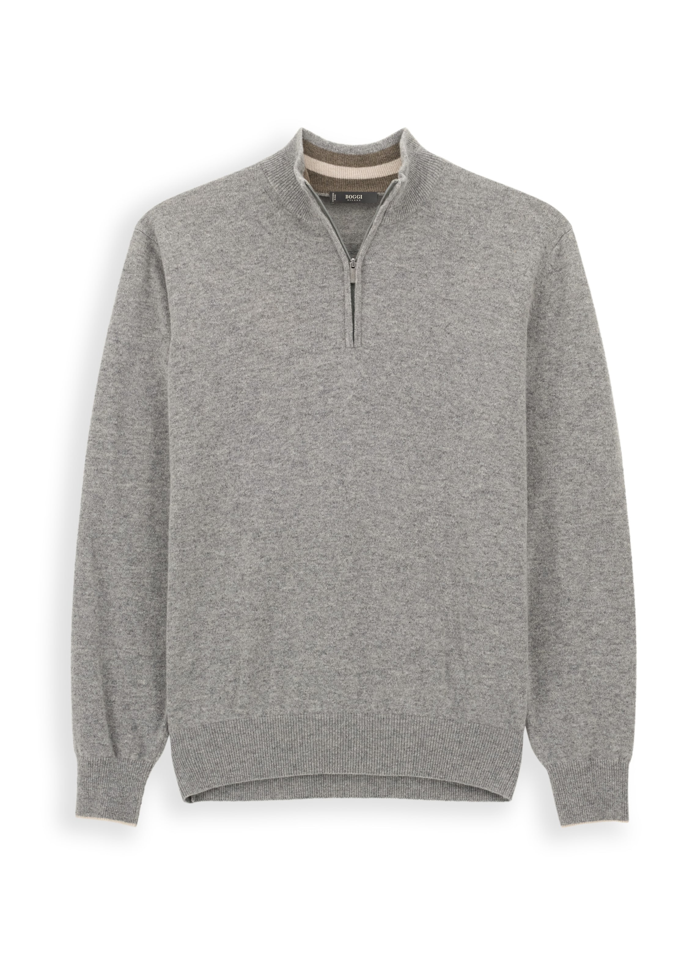 Boggi Milano Gebreid vest in Grijs: voorkant