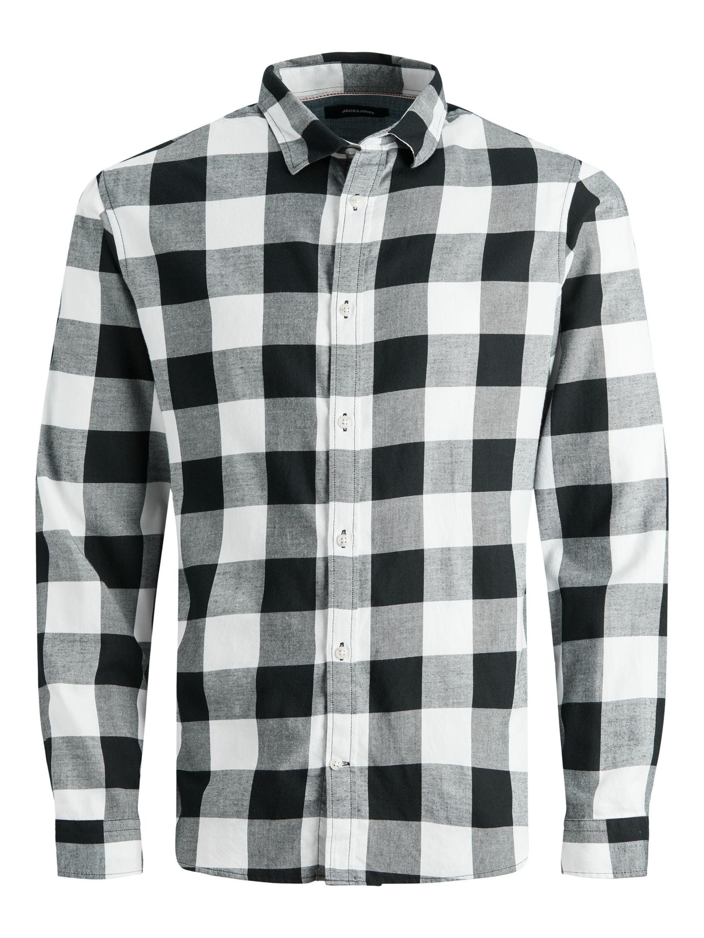 Jacks & Jones Slim fit Button Up Shirt 'JACK&JONES Hemd Slim Fit Business Shirt Weiches Langarm Twill Oberteil aus Baumwolle JJEGINGHAM' in White: front