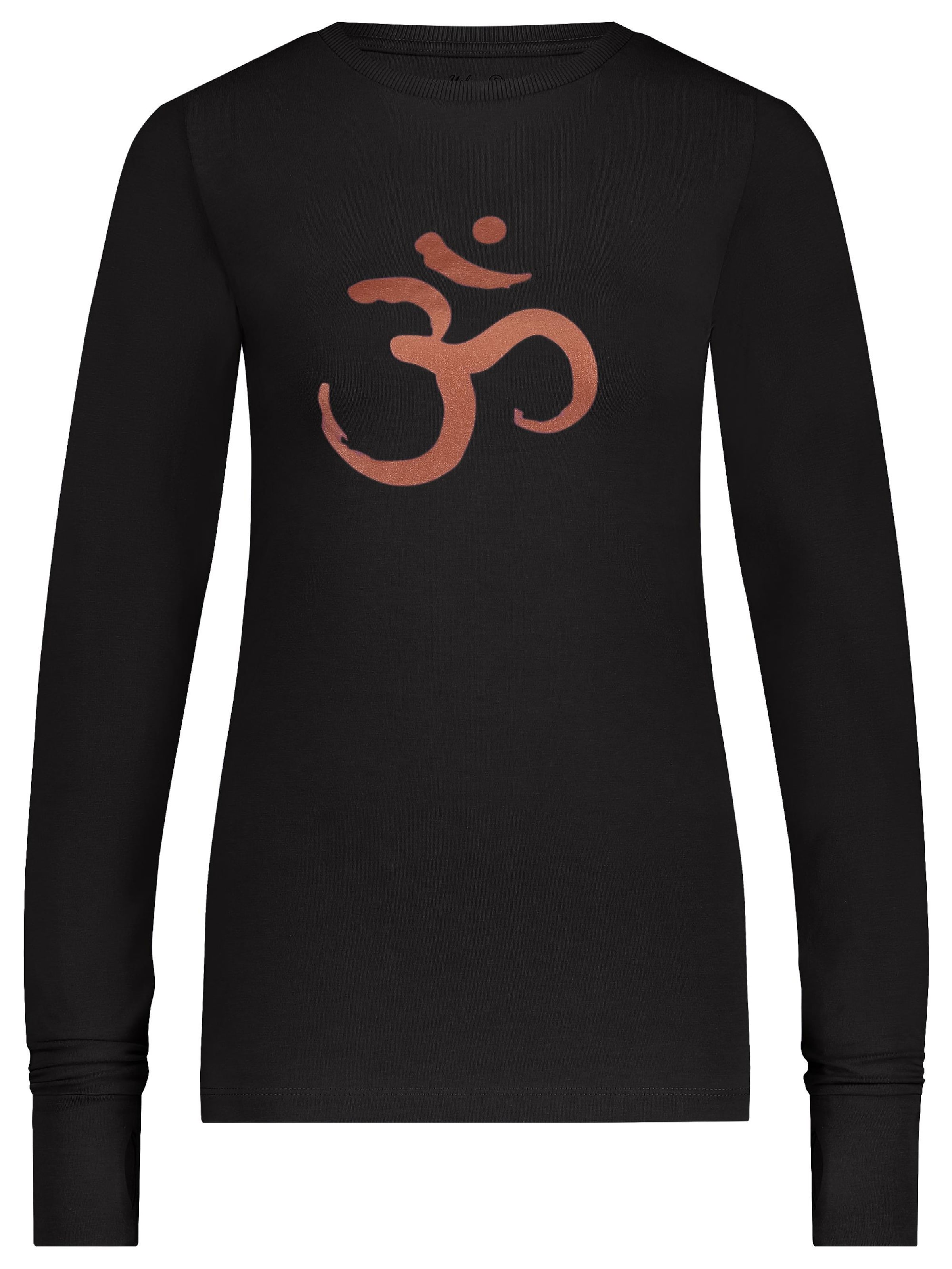 Urban Goddess Yoga & Activewear Sporttop 'Karuna OM Yoga & Pilates'‌‌‌‌‌ in Schwarz: Vorderseite